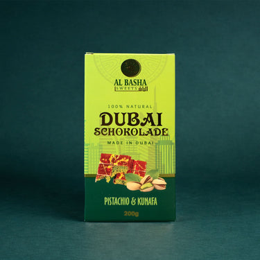 Verpackung Dubai Schokolade, Vorderseite